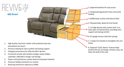 Zero Gravity Power Reclining Leather Cobblestone Sofa and Loveseat