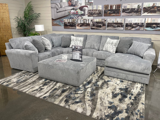Arctic Glacier Gray Sectional with Chaise