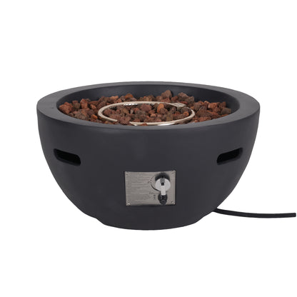 27" Bowl Shaped MGO 40,000 BTU Propane Fire Pit, Dark Grey (Tank Cover not Included)