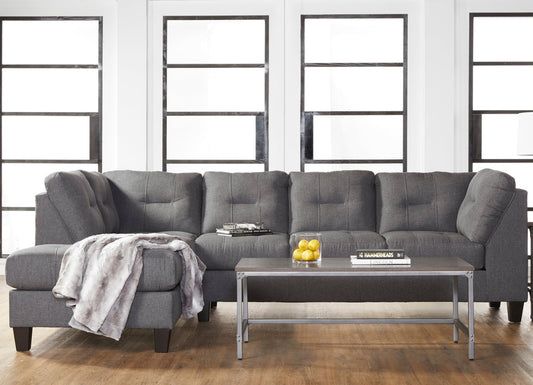 Jitterbug Gray Tufted Chaise Sectional