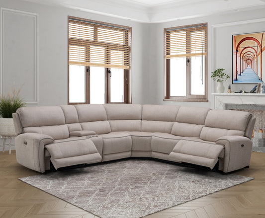 Light Gray Power Motion 6 Pc. Console Sectional