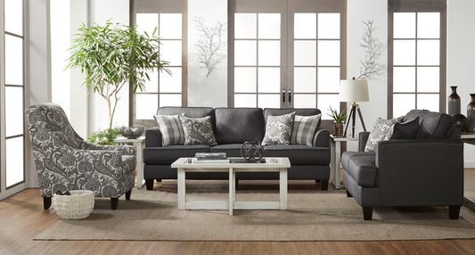 Pebble Gray Traditional Sofa and Loveseat