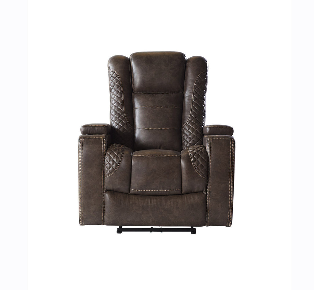 Power LED Cocoa Reclining Sofa and Reclining Loveseat