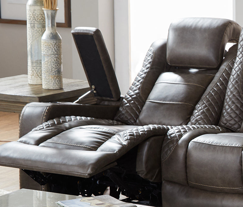Power LED Cocoa Reclining Sofa and Reclining Loveseat