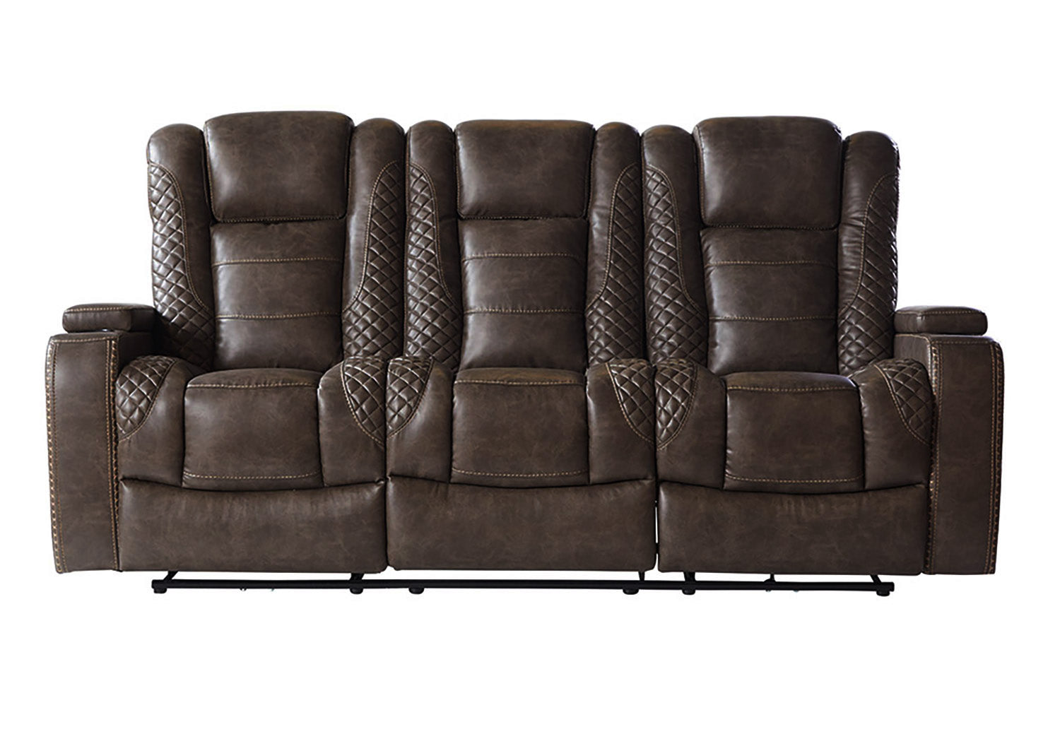 Power LED Cocoa Reclining Sofa and Reclining Loveseat