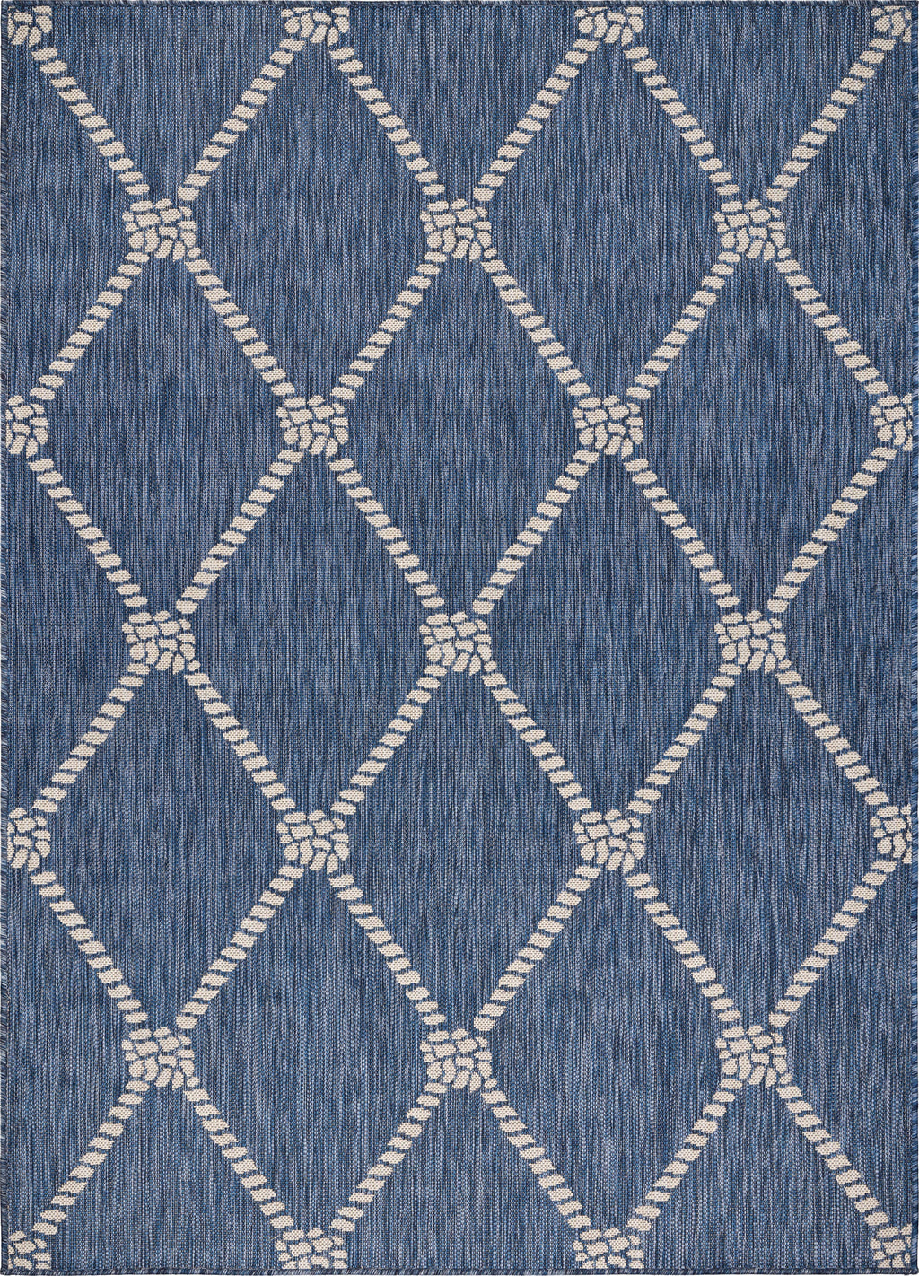 Samantha Nautical Knot Navy/White Indoor/Outdoor Area Rug: 5'3" x 7'