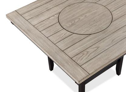 Weathered Gray Two Tone Lazy Susan Counter Dining Set