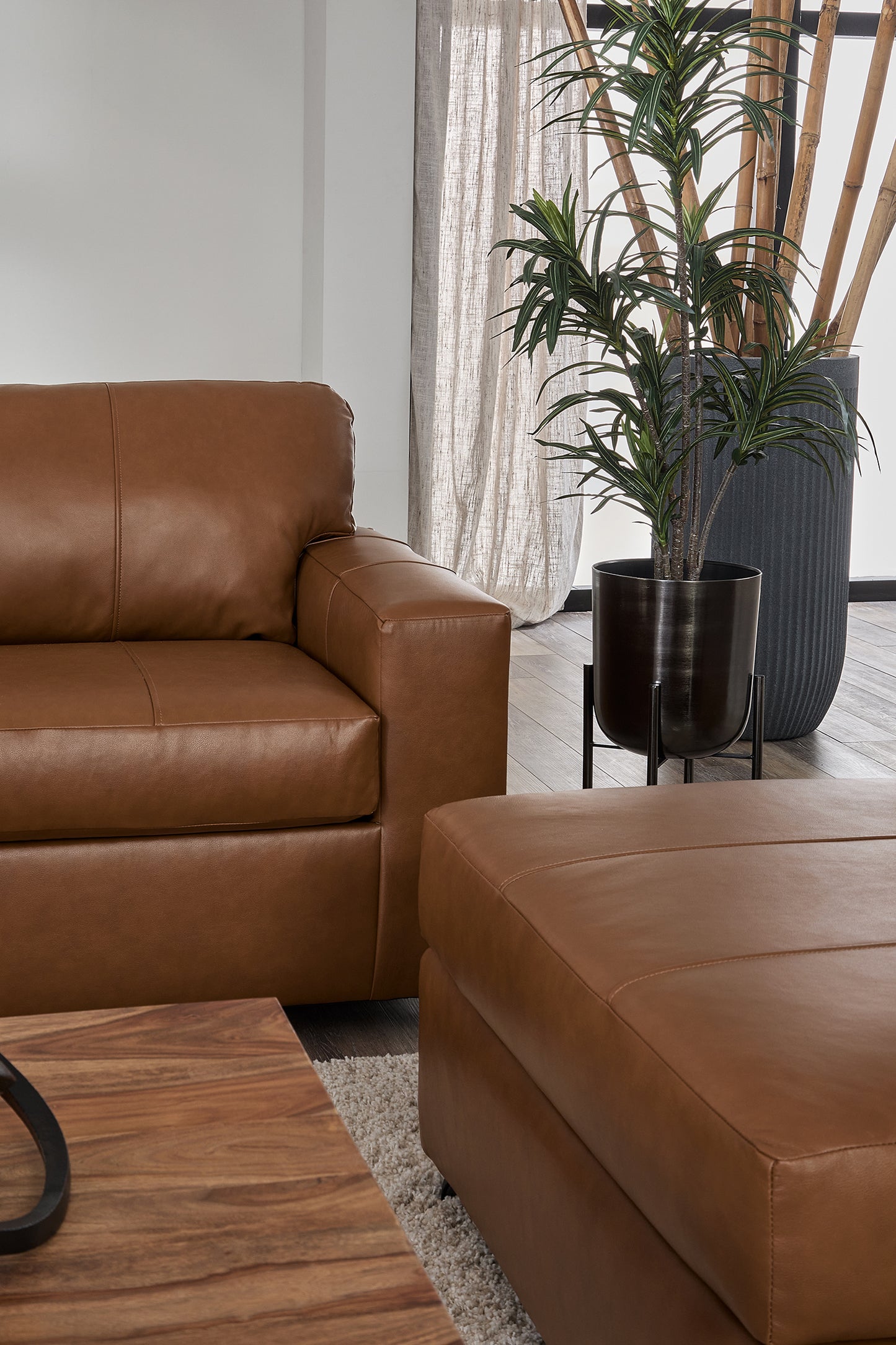 Bently Nutmeg Leather Sofa and Loveseat