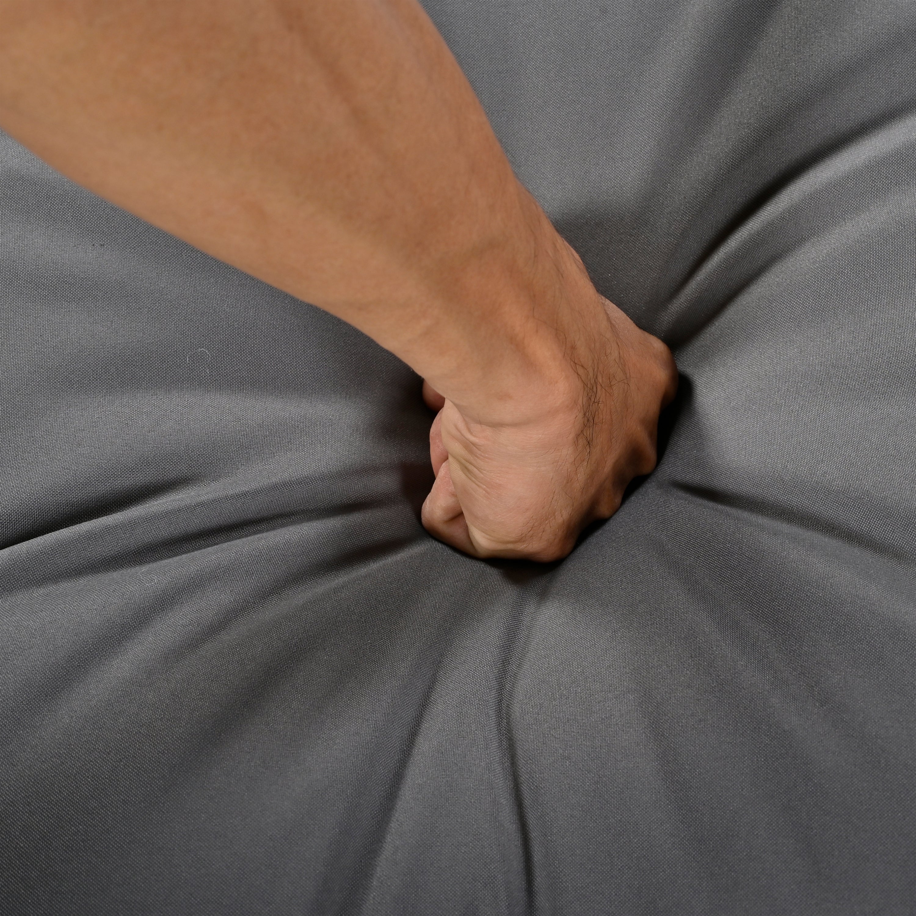 TREXM Outdoor Swivel Chair with Cushions, Rattan Egg Patio Chair with Rocking Function for Balcony, Poolside and Garden (Natural Wicker + Grey Cushion)