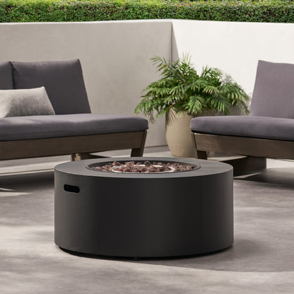 32" Patio 40,000 BTU Round Iron Propane Fire Pit, Dark Grey (Tank Cover not Included)