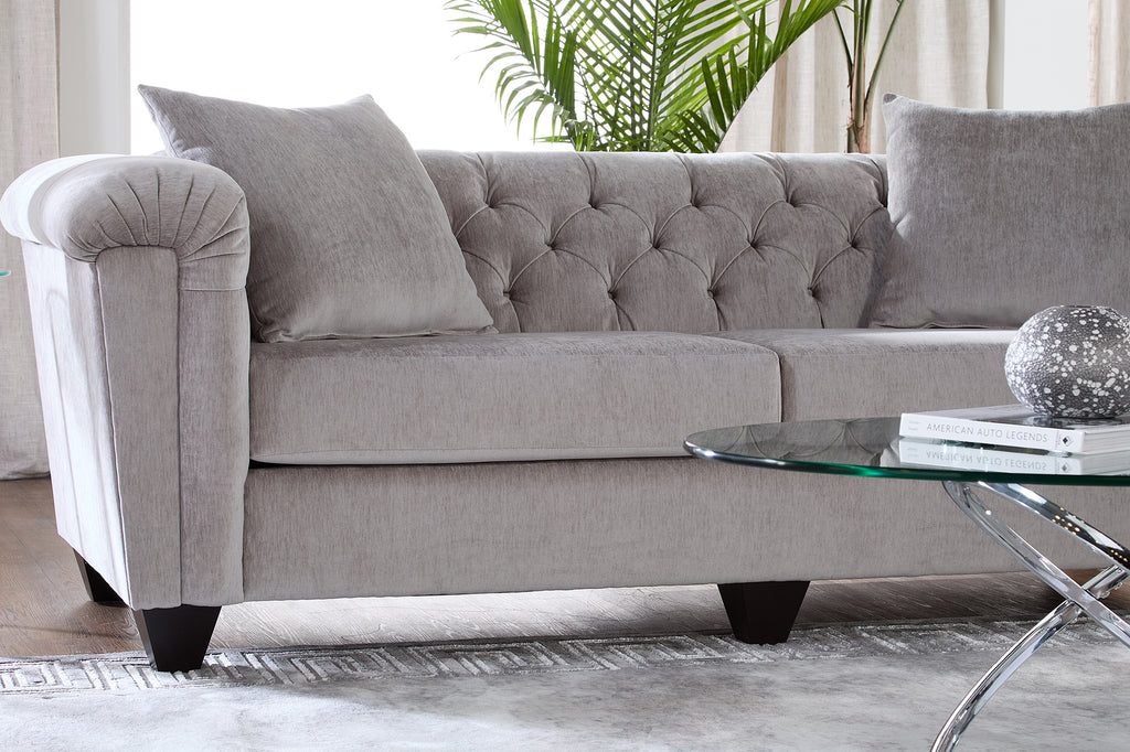 Lush Silver Sofa and Loveseat