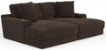 Comfrey Faux Fur Double Chaise Lounge in Chocolate