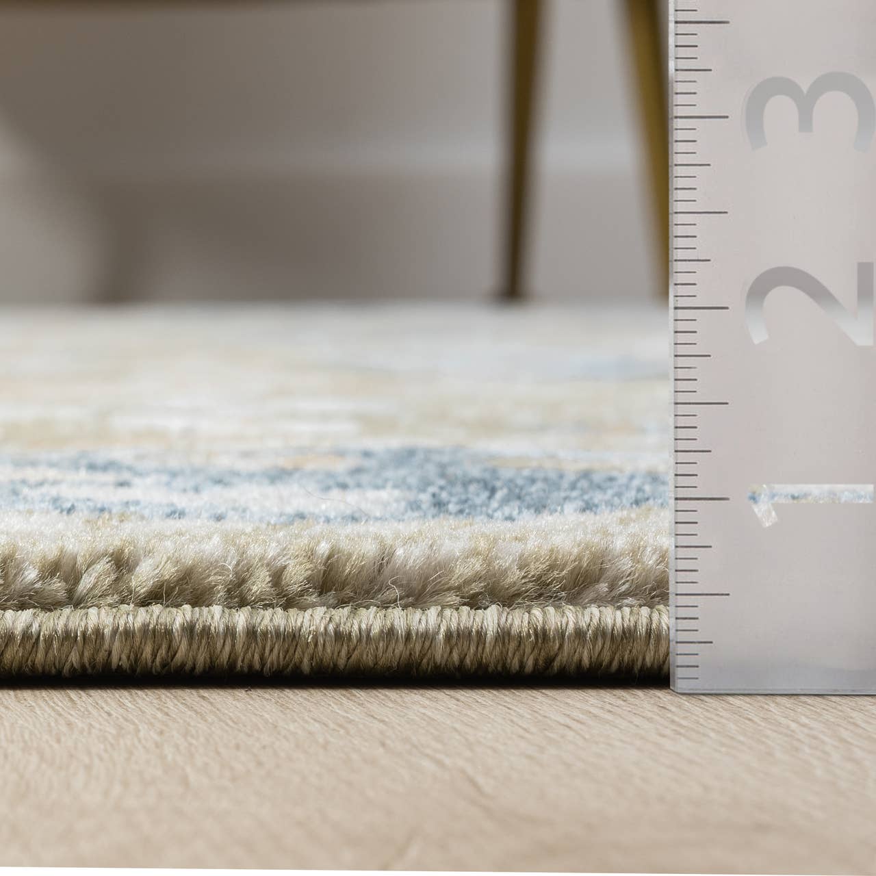 Savoy Traditional Blue Beige Botanical Floral Vintage Rug: 5'3" x 7'6"