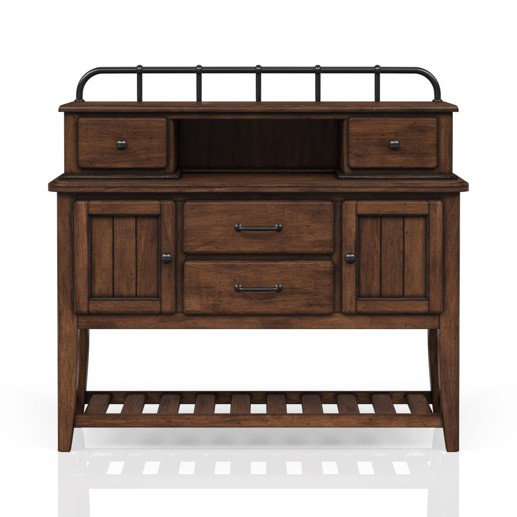 Closeout-Danville Drawer Table with 6 Tray Chairs
