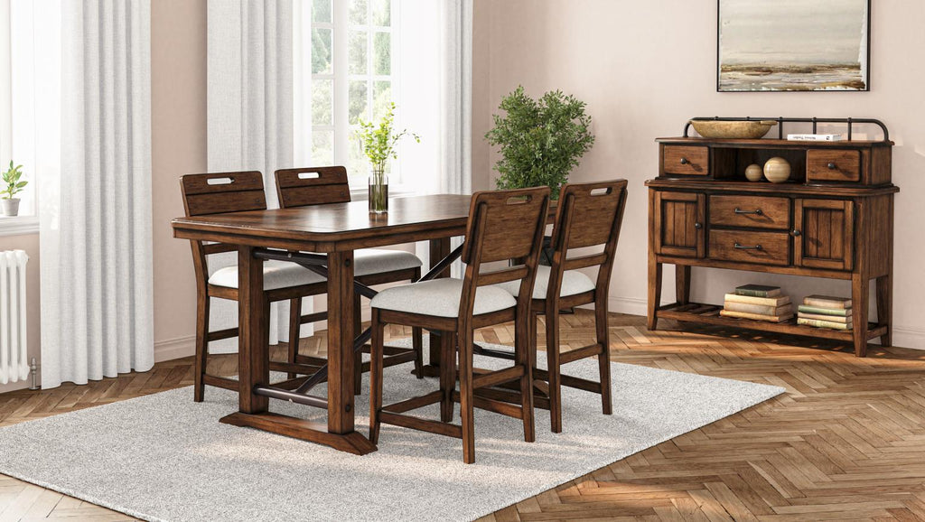 Closeout-Danville Dining Table with 4 Tray Counter Chairs