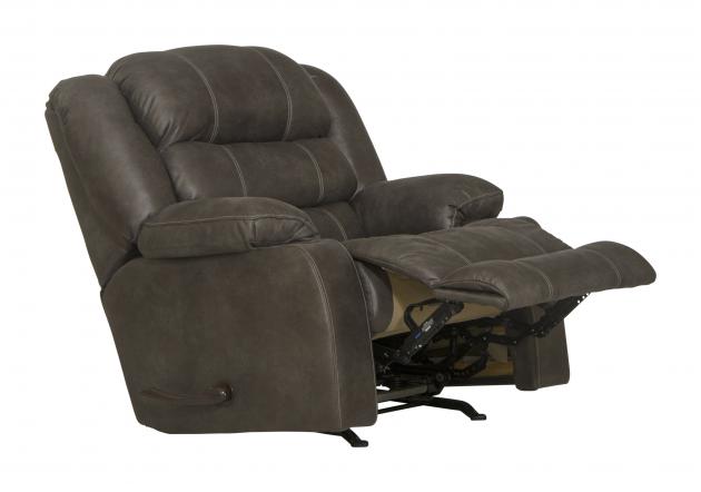 Beckley Steel Gray Big Man Recliner with Cupholders