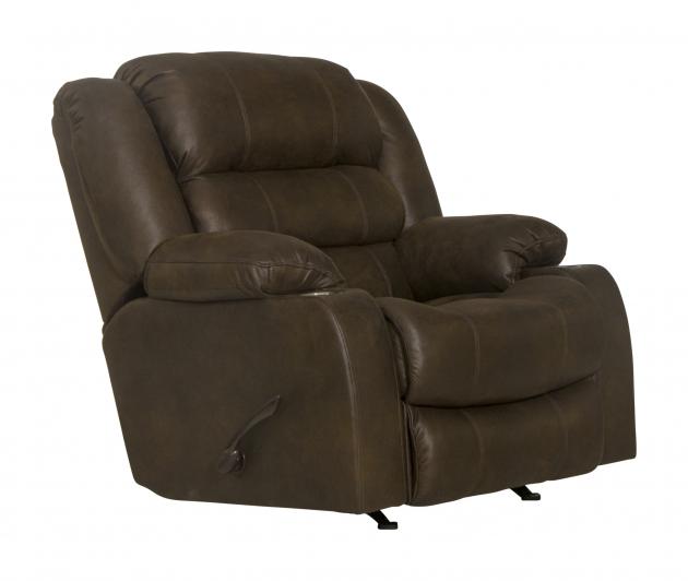Beckley Walnut Brown Big Man Recliner with Cupholders