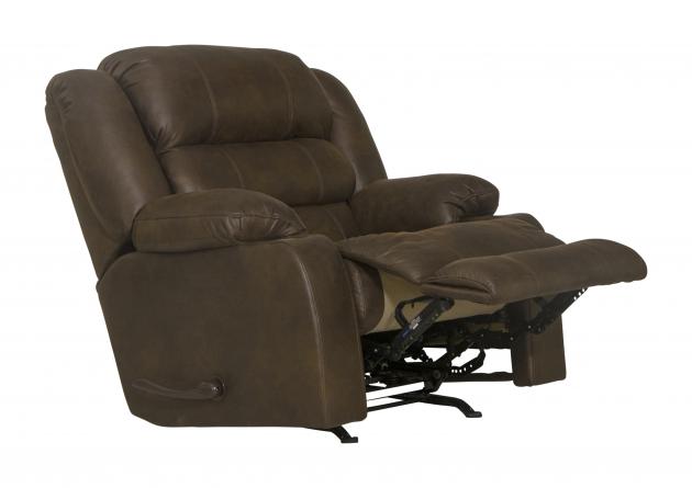 Beckley Walnut Brown Big Man Recliner with Cupholders