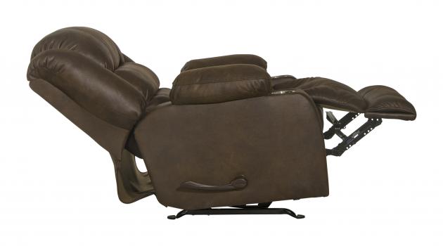 Beckley Walnut Brown Big Man Recliner with Cupholders