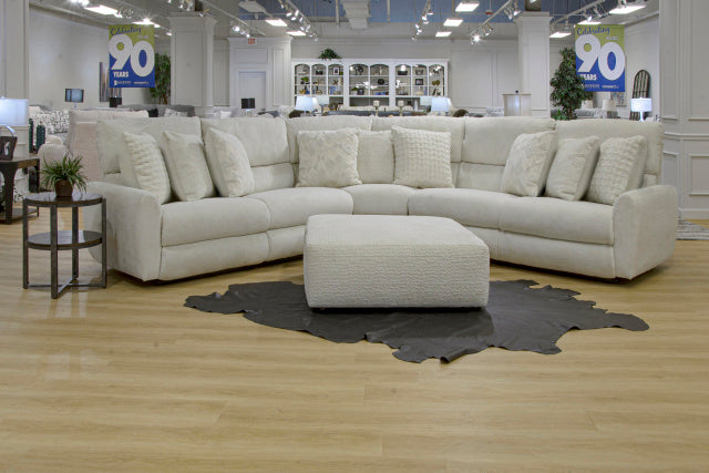 Majesty Power Recline Snow Low Pile Fur Sectional