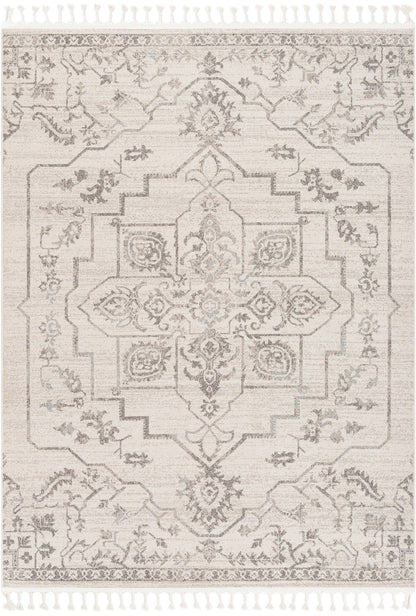 Valentina Oriental Medallion Pattern Brown Beige Kilim-Style: 5'3" x 7'3"