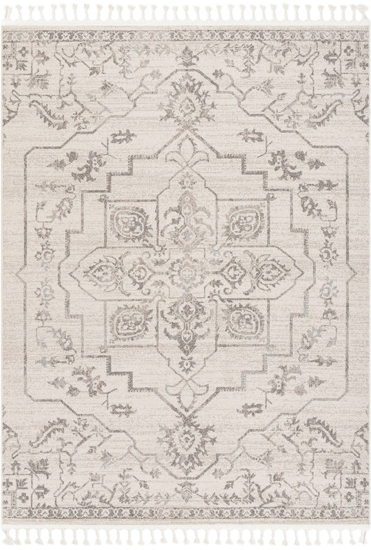 Valentina Oriental Medallion Pattern Brown Beige Kilim-Style: 5'3" x 7'3"