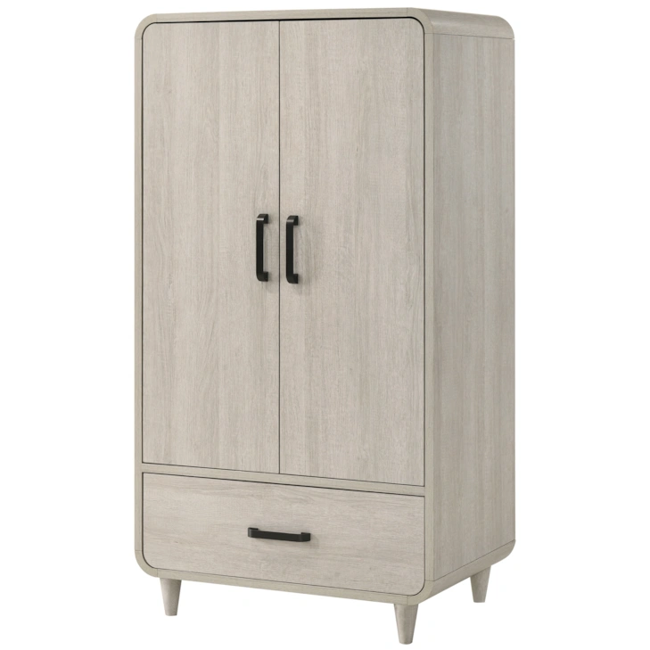 Nyomi Driftwood Whitewash Standing Clothes Armoire
