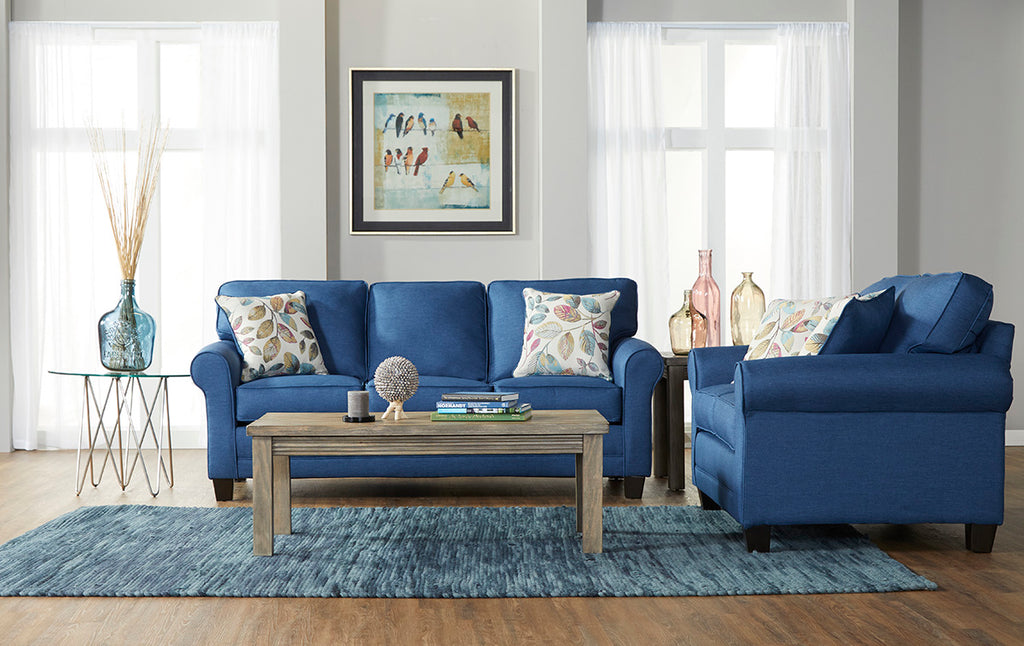 Jitterbug Denim Blue Sofa and Loveseat