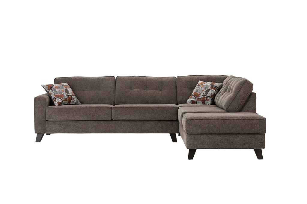 Contemporary Tufted Chaise Fairlane Hazel Sectional