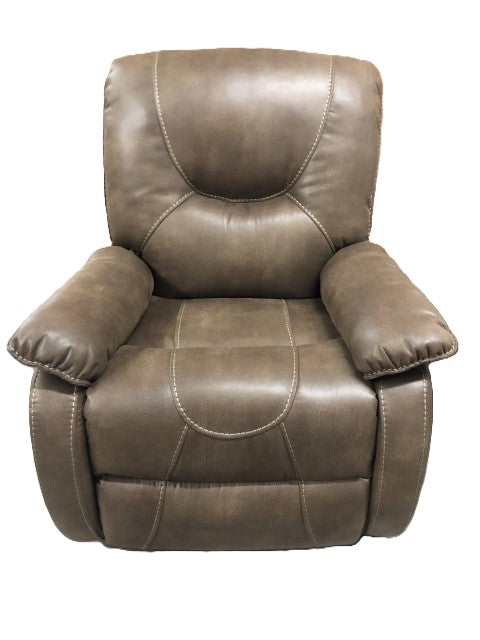 Space Saving Glider Recliner in Saddle Brown