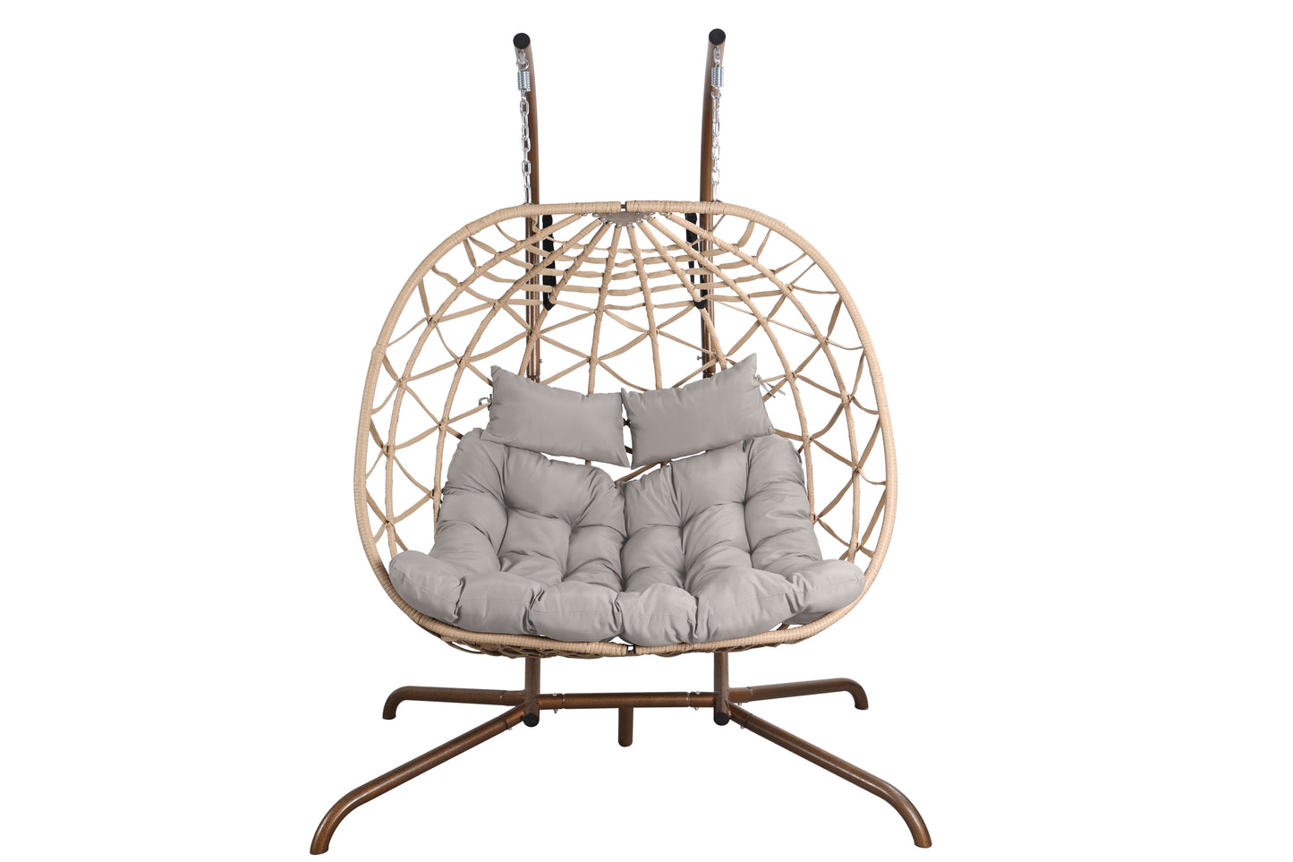 Outdoor Egg Swing Chair with Stand,Thick Cushions and Pillow