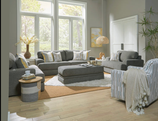 Blain Charcoal Gray Sofa and Loveseat