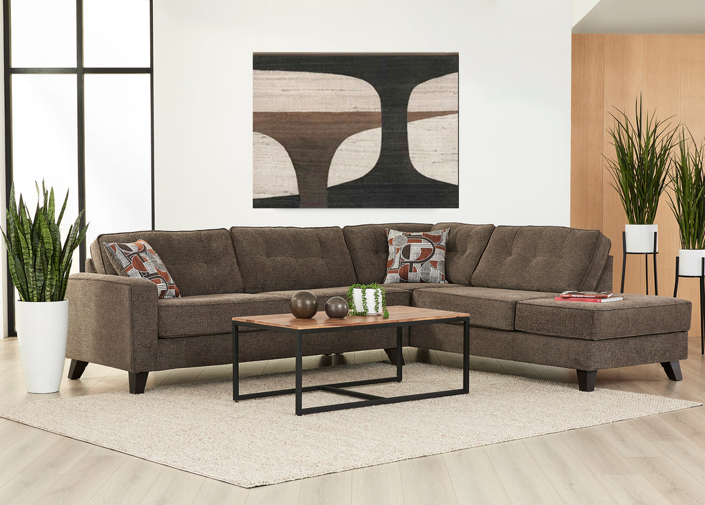 Contemporary Tufted Chaise Fairlane Hazel Sectional