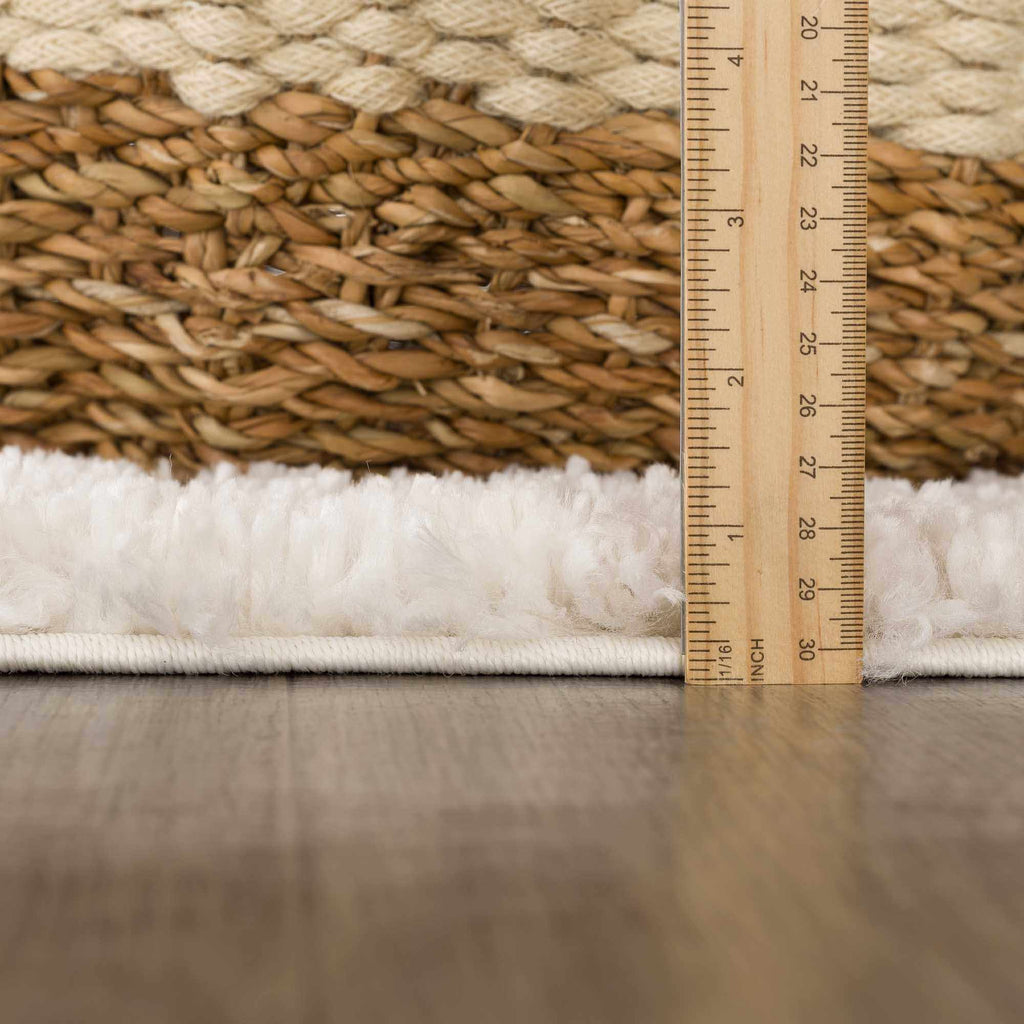 Trunding Plush Area Rug in Light Beige: 5'3" x 7'3" Rectangle