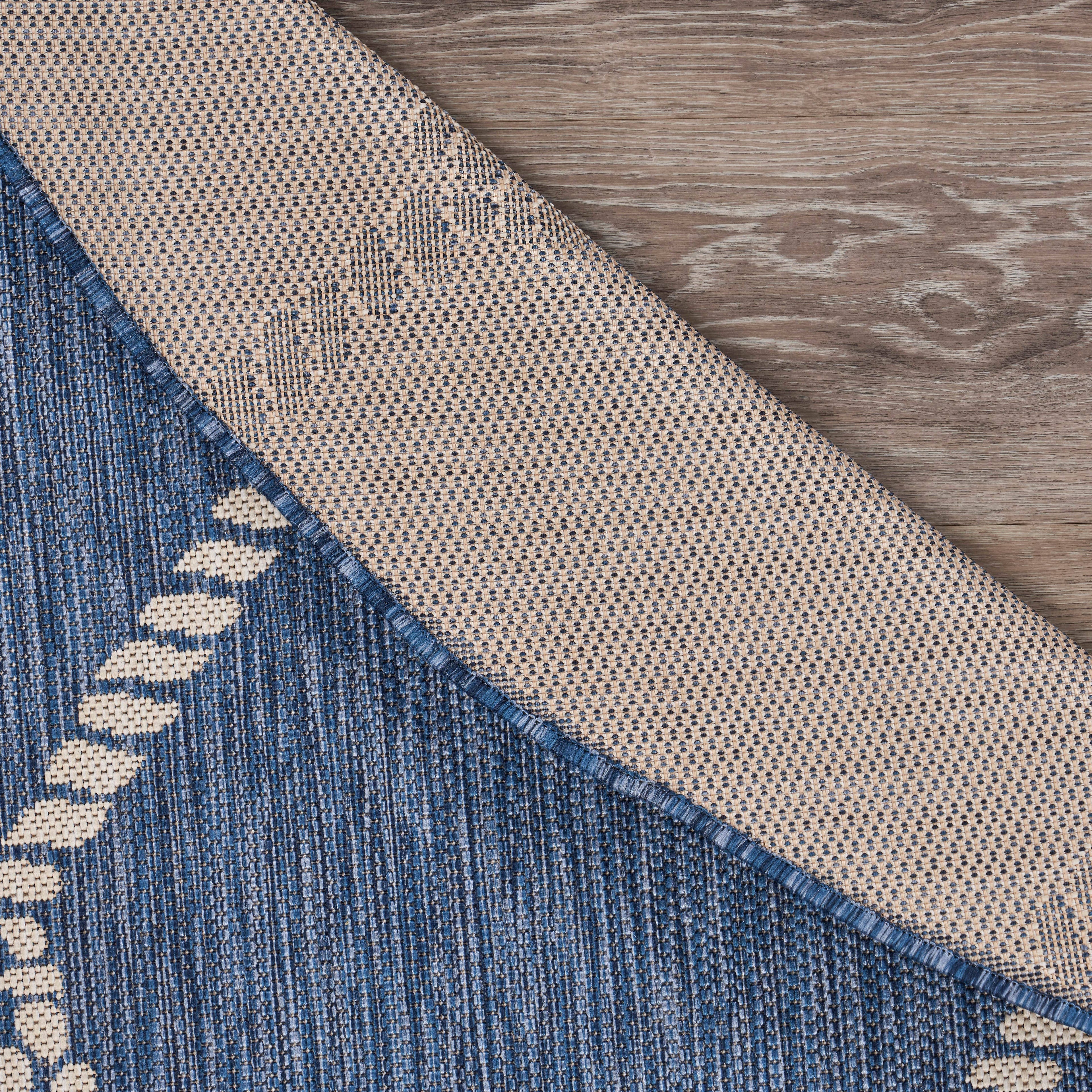 Samantha Nautical Knot Navy/White Indoor/Outdoor Area Rug: 5'3" x 7'