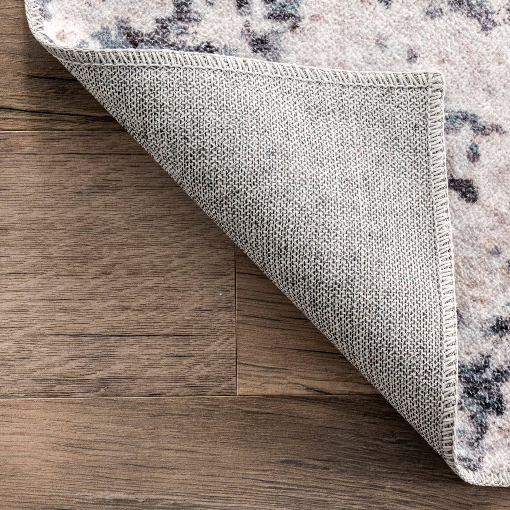 Danae Abstract Machine Washable Area Rug: Ivory / Rectangle / 5' x 8'