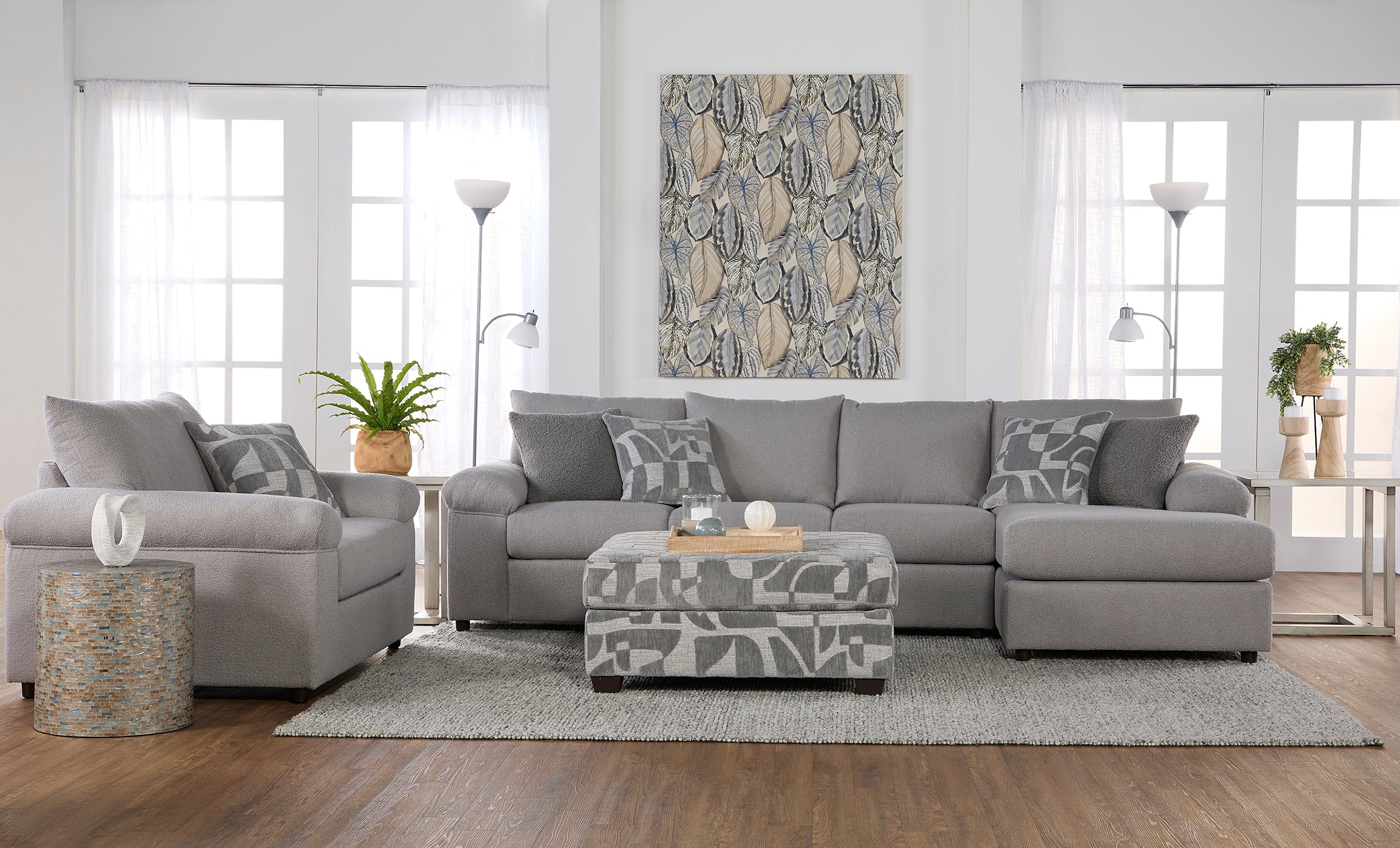 Cush Nickel 2 pc. Right Side Chaise Sectional