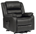 Dual Motor Power Lift Recliner in Breathable Charcoal Gray