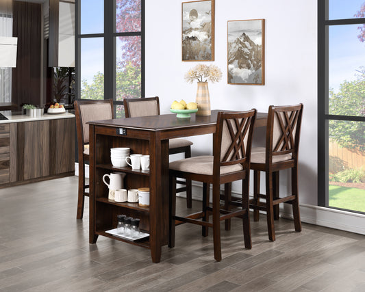 Amy Cherry USB Counter Top Dining Set
