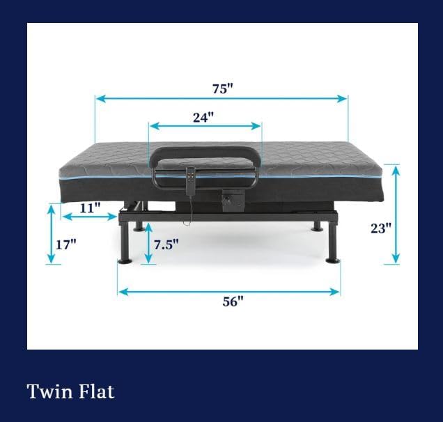 EZ Lift Adjustable Sleep to Stand Twin Bed with Memory Foam Mattress
