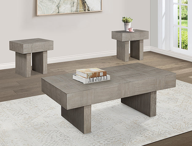 Contemporary Block Style Coffee Table Set