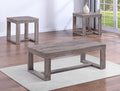 Weathered Wood Gray Coffee Table and Two End Tables