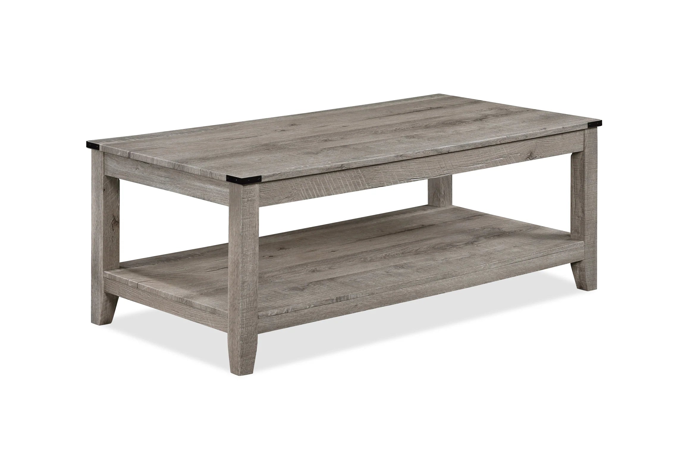 Milton Gray Beige Farmhouse Coffee Table Set
