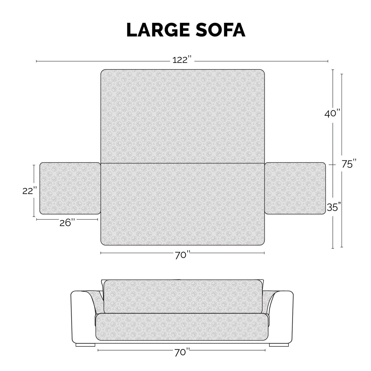 Non-Skid Back Waterproof Furniture Protector: Sofa / Gray