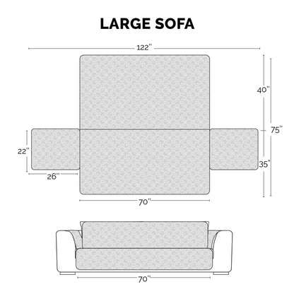 Non-Skid Back Waterproof Furniture Protector: Sofa / Gray