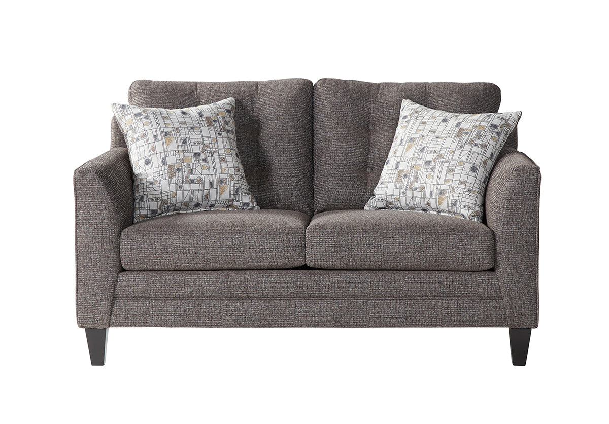 Garrett Java Tufted Sofa and Loveseat