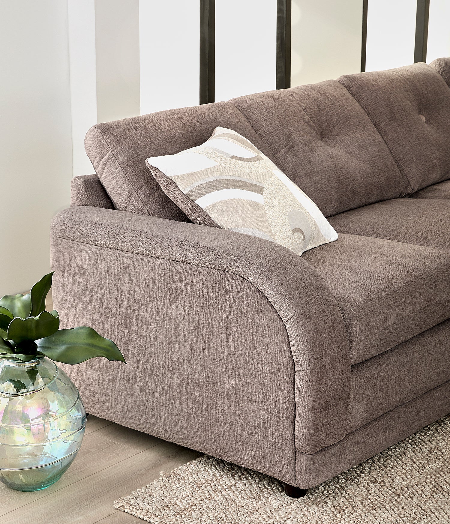 Fossil Large Wedge Sectional with Sleeper Option