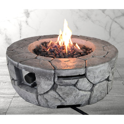 9'' H x 28'' W Fiber Reinforced Concrete Outdoor Fire pit(Stone Gray)