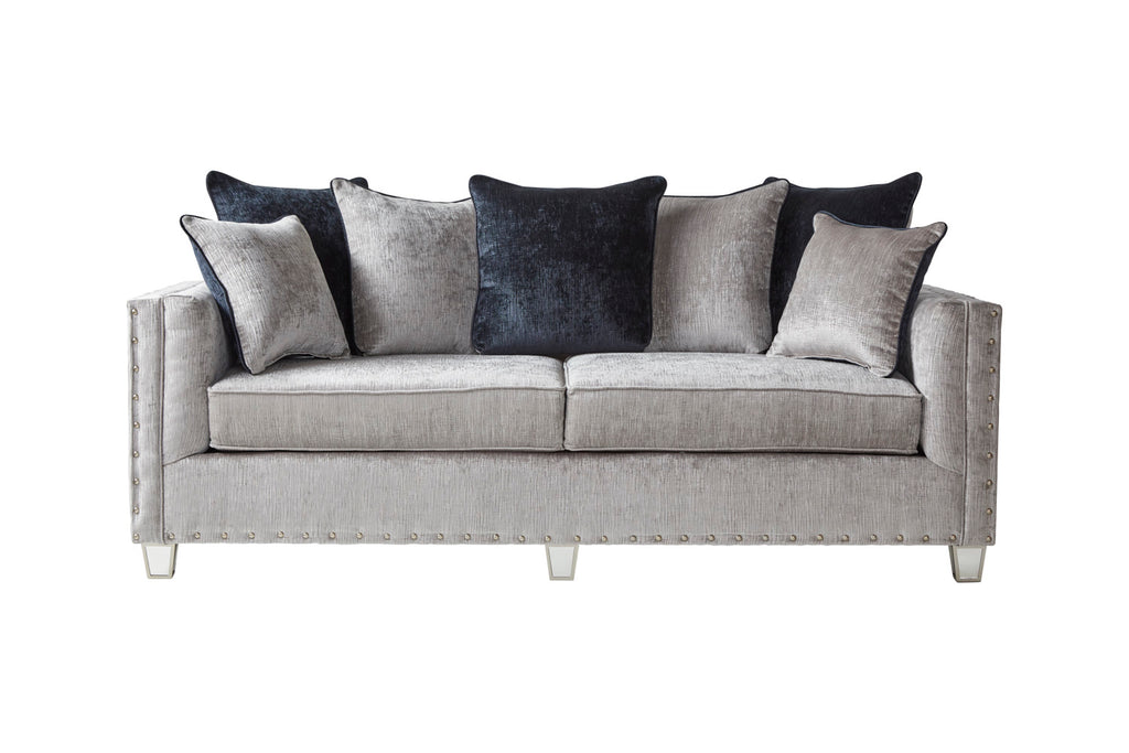Modern Glamour Bliss Dove Sofa and Loveseat