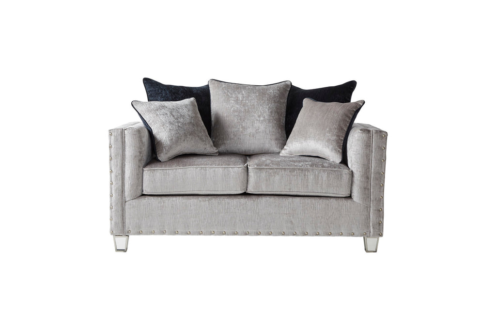 Modern Glamour Bliss Dove Sofa and Loveseat